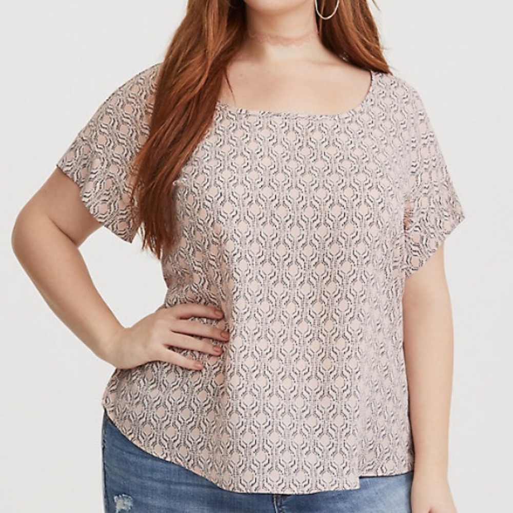 Torrid geometric print georgette blouse 3X